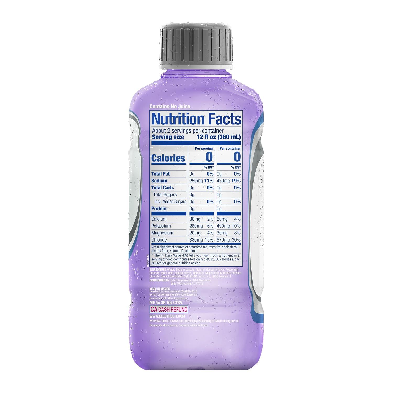 Electrolit Zero,  Berry Electrolyte Drink (21oz)