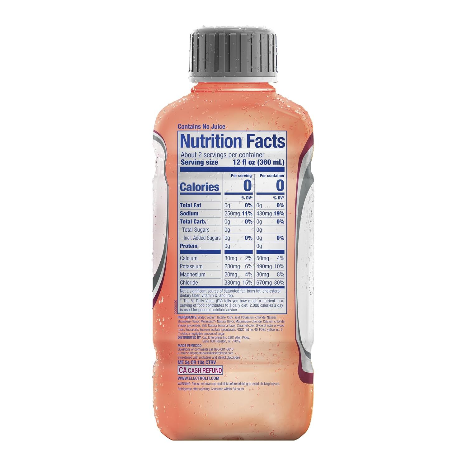 Electrolit Zero Strawberry Banana Electrolyte Drink (21oz)