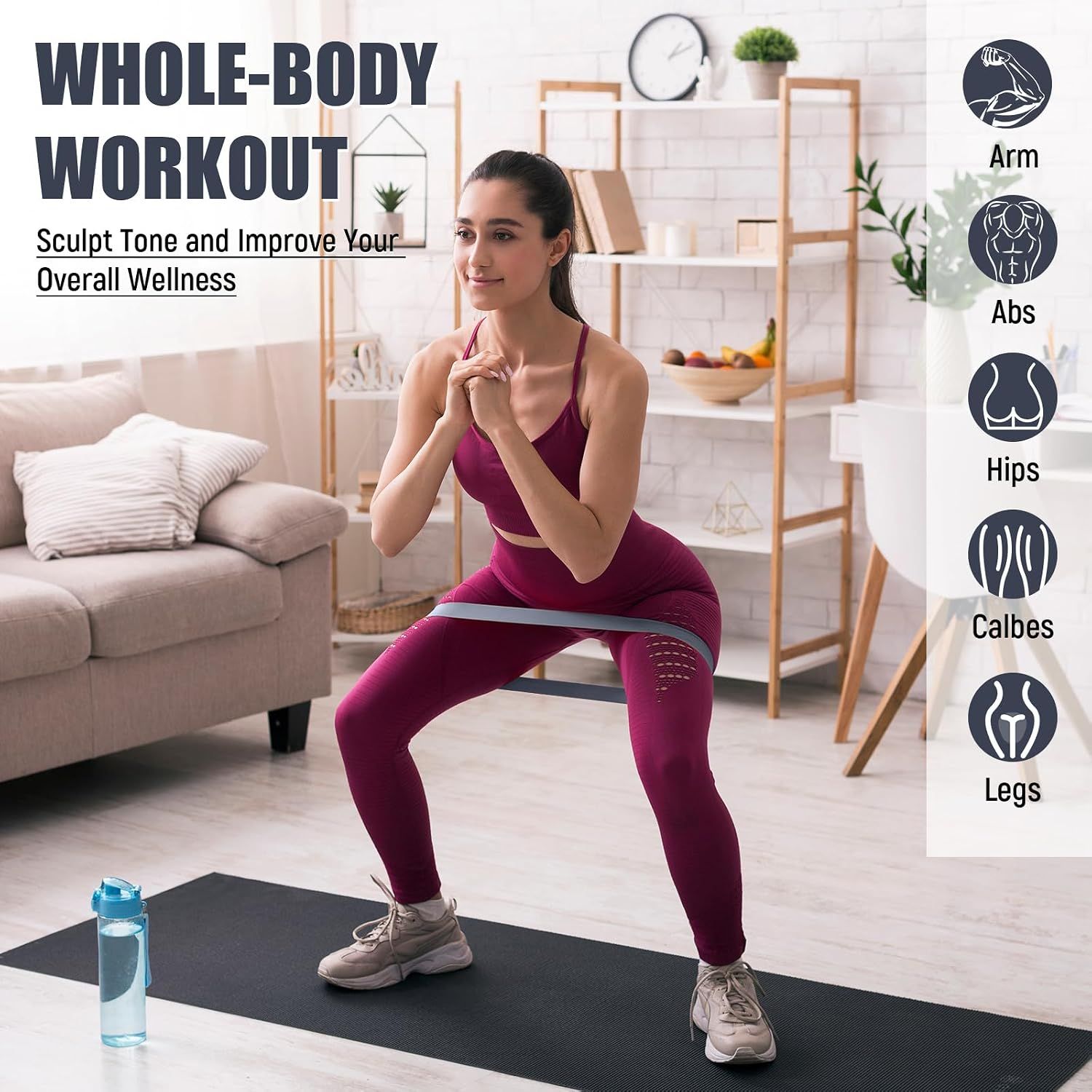 Resistance Bands, 10-115 Lbs, 5 Levels | Loop Exercise Bands
