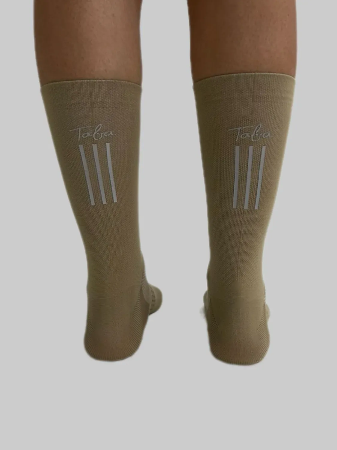 Taba Reflective Cycling Socks Khaki