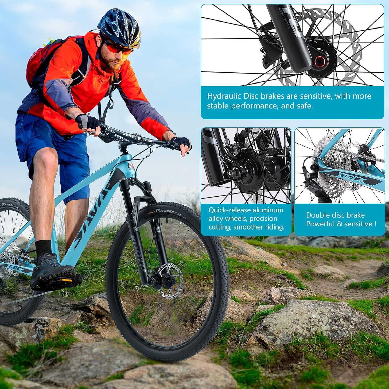 Sava Deck 6.0 MTB Carbon 29'' Medium 17''  Shimano Deore 3x10s Black/Blue