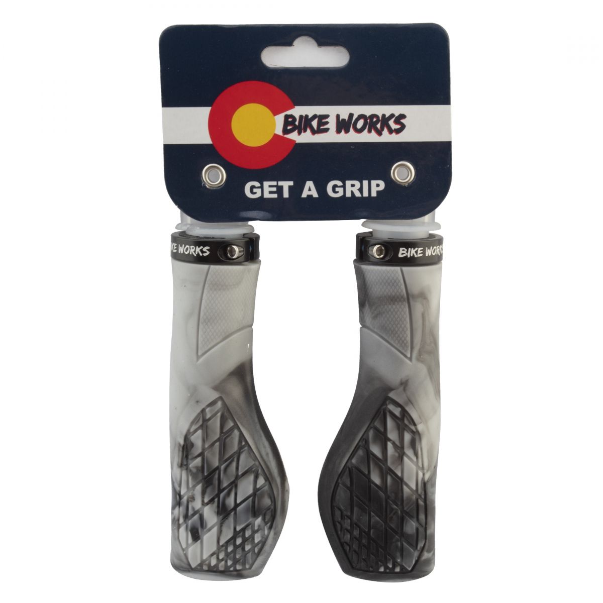 BIKE WORKS GRIPS ERGO 130mm GRAY BK