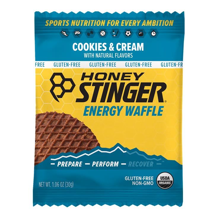 Honey Stinger Organic Gluten Free Cookies &amp; Cream Waffle  12.72 Ounce