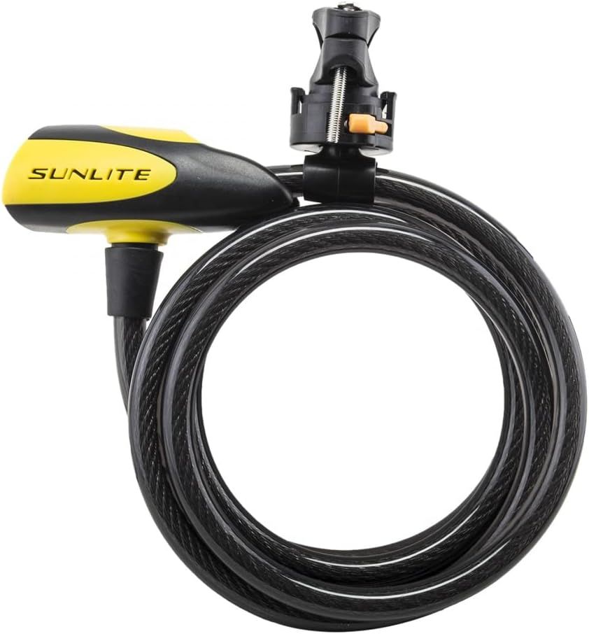 Sunlite 8mm x 6ft 8mm Key Lock Cable with 2 Keys, Heavy Duty