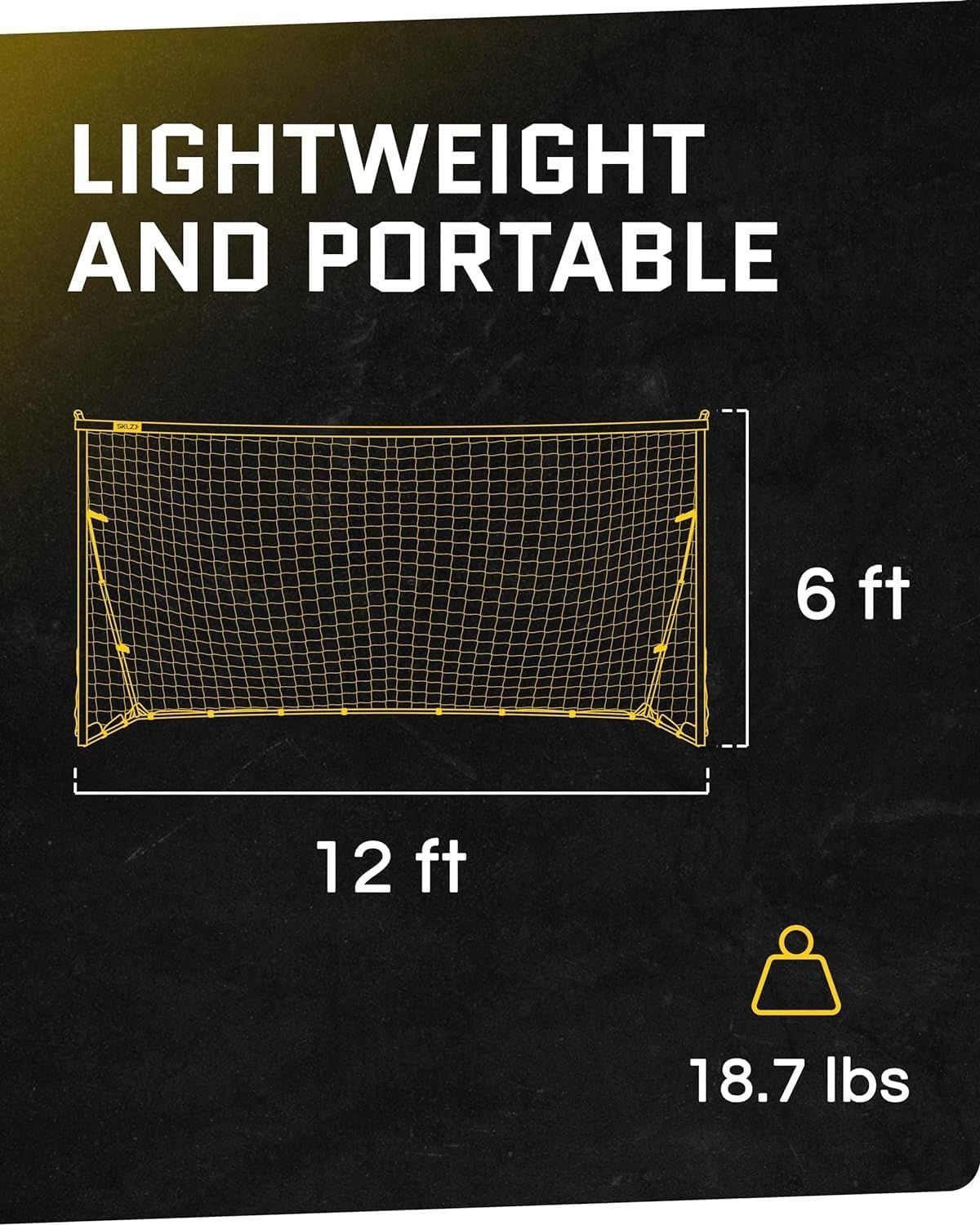 SKLZ Quickster Soccer Goal - Portable Goal for Backyard 12ftX6ft