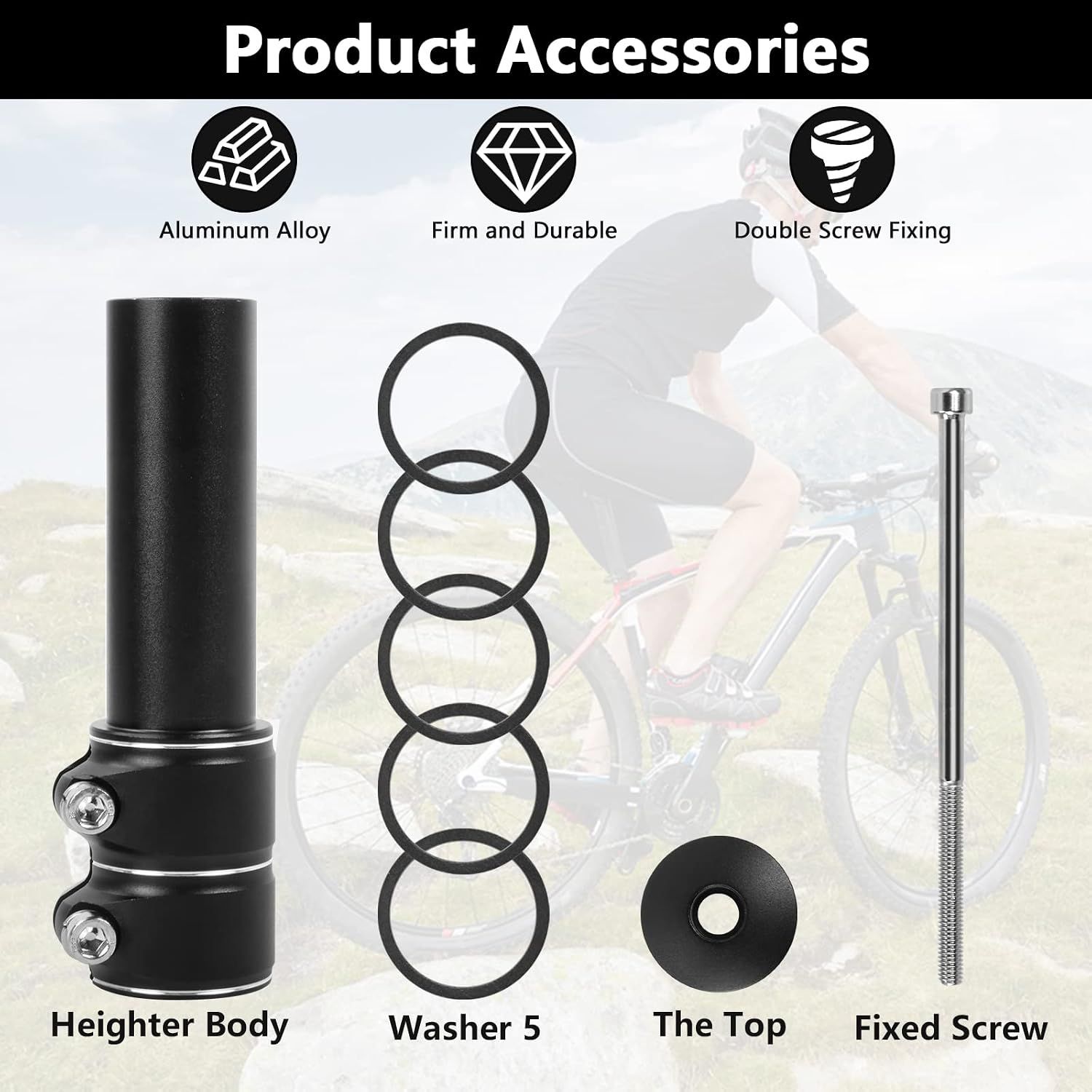 Bike Stem Riser Adjustable Handlebar Extender