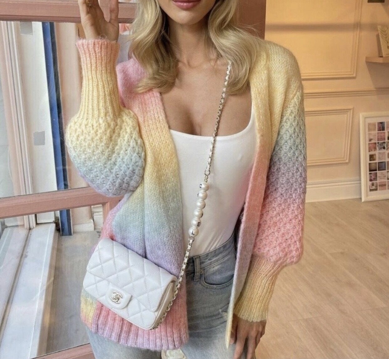 rainbow sleeve cardigan