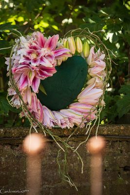 Rouwbloemen hartvorm