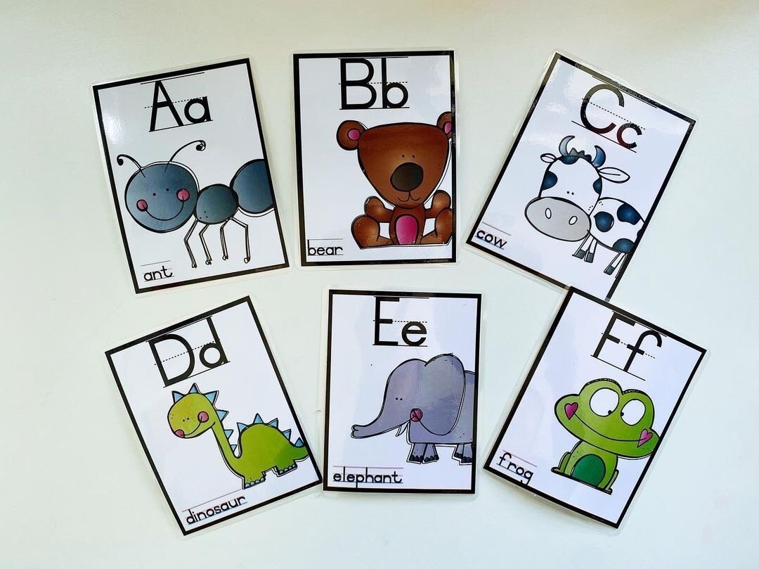 Alphabet Display Cards Black and White Frame