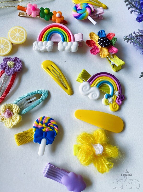 14 PCS Girls Hair Clip Yellow