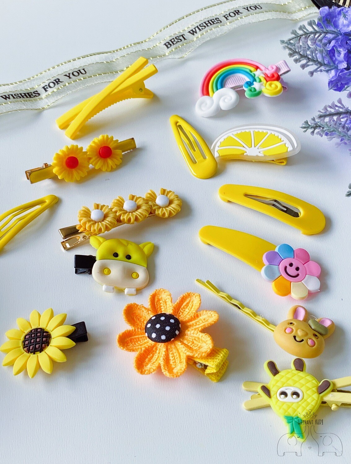 14 PCS Hair Clips for Girls-Yellow
