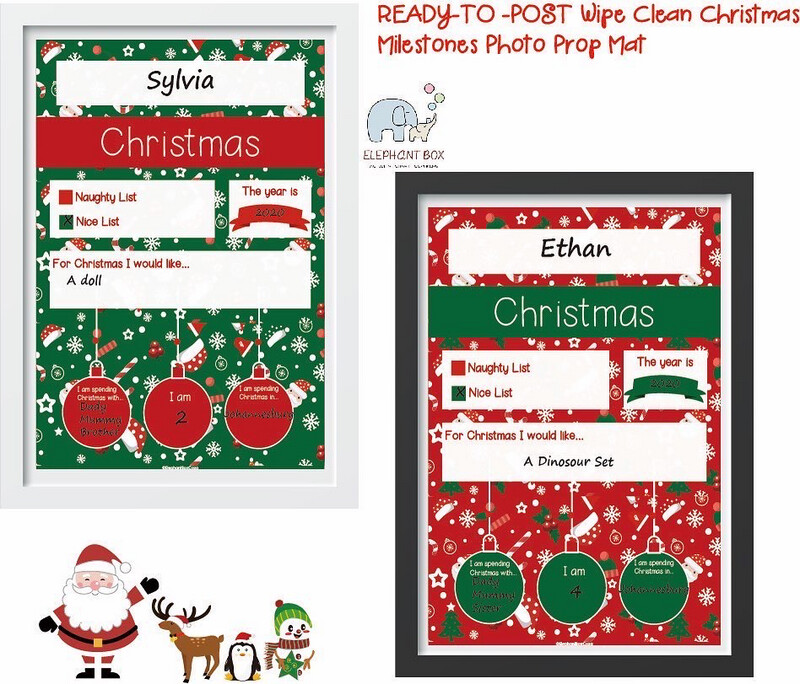 Christmas collection Series-
READY-TO-POST Wipe Clean Christmas Milestones Photo Prop Mat