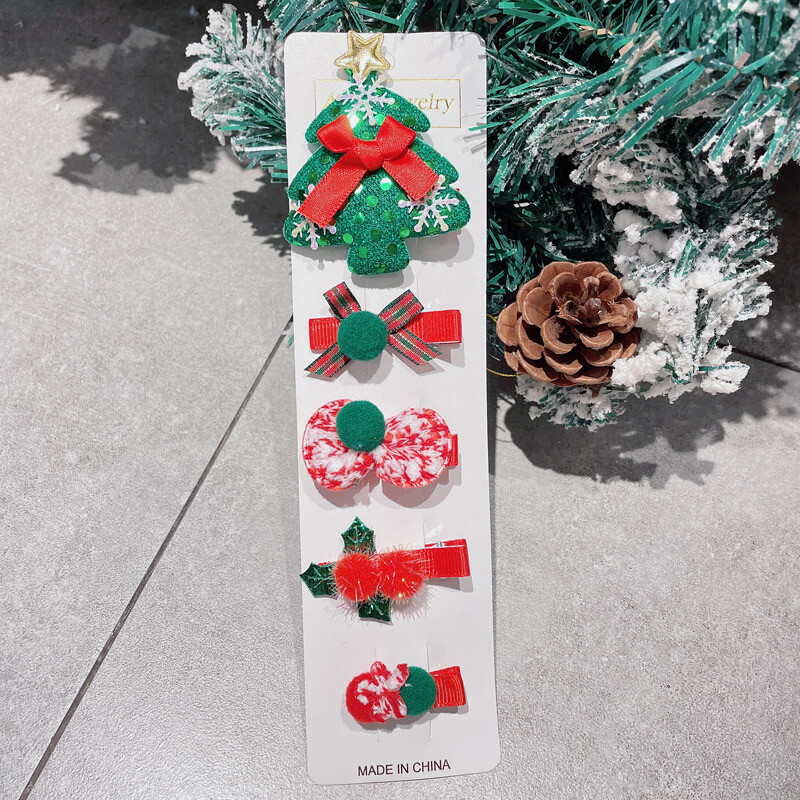 5PCS Christmas Theme Hair Clips