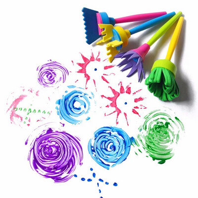 4 PCS/set Flower Graffiti Sponge painting Brushes