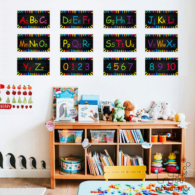 Alphabet Poster Chart Number Line for Classroom Wall Decorations