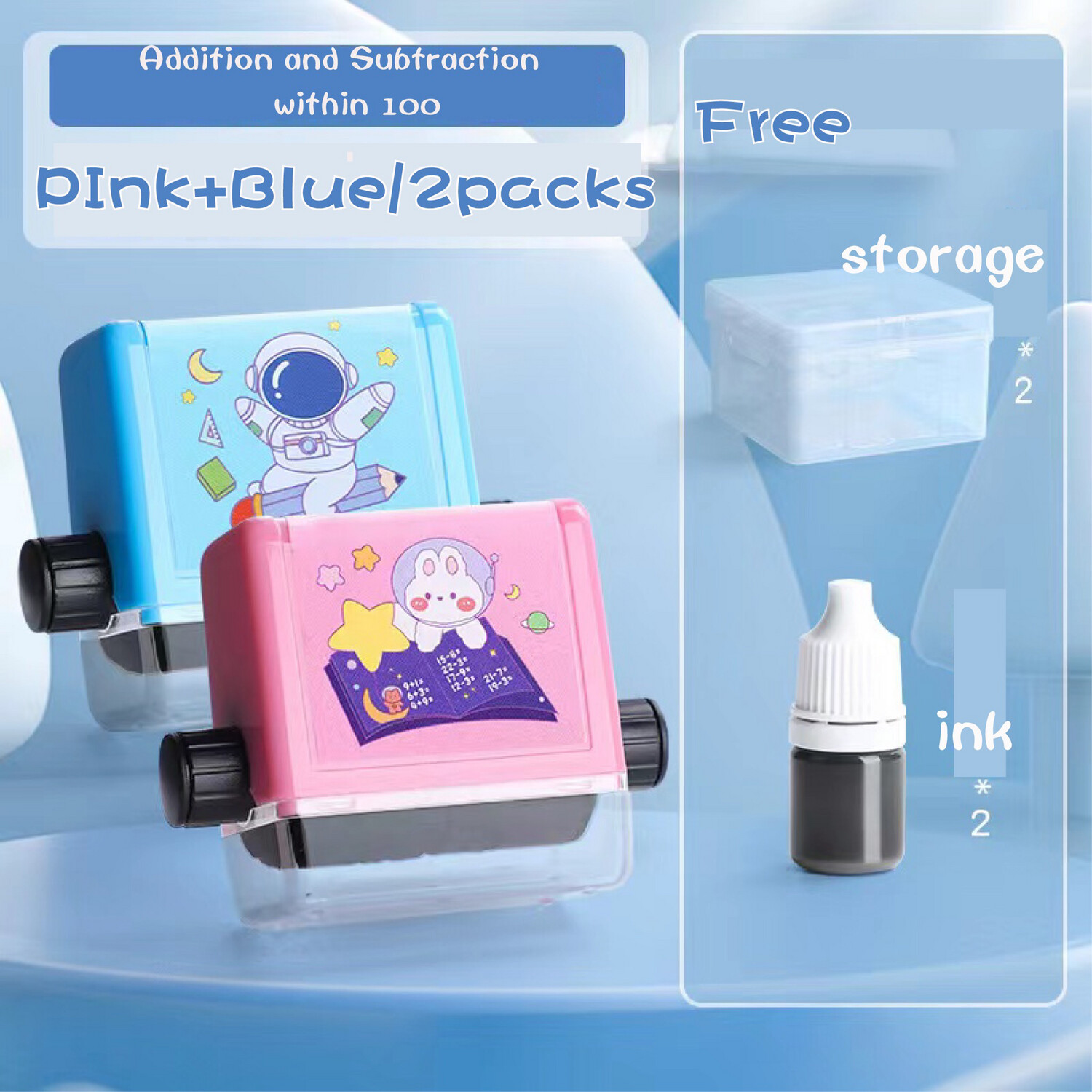 Math Roller Stamp-Addition Subtraction Multiplication Division Separated 