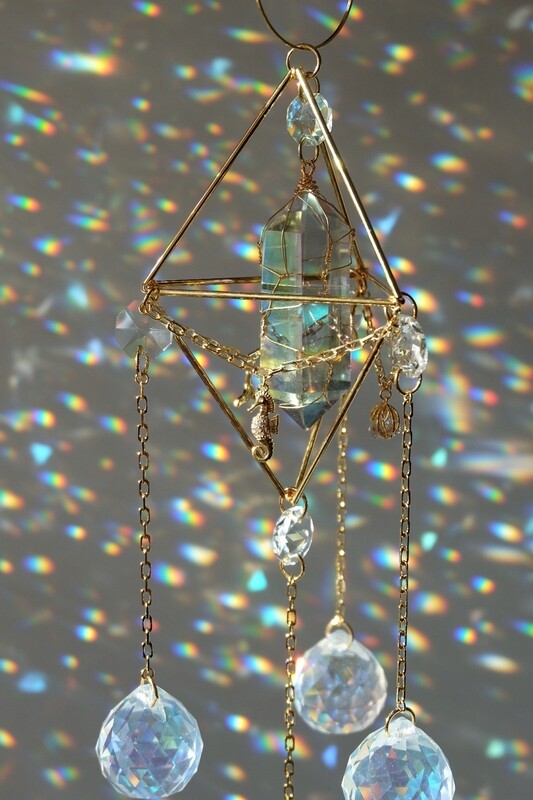 Mermaid aura quartz crystal suncatcher KIANI