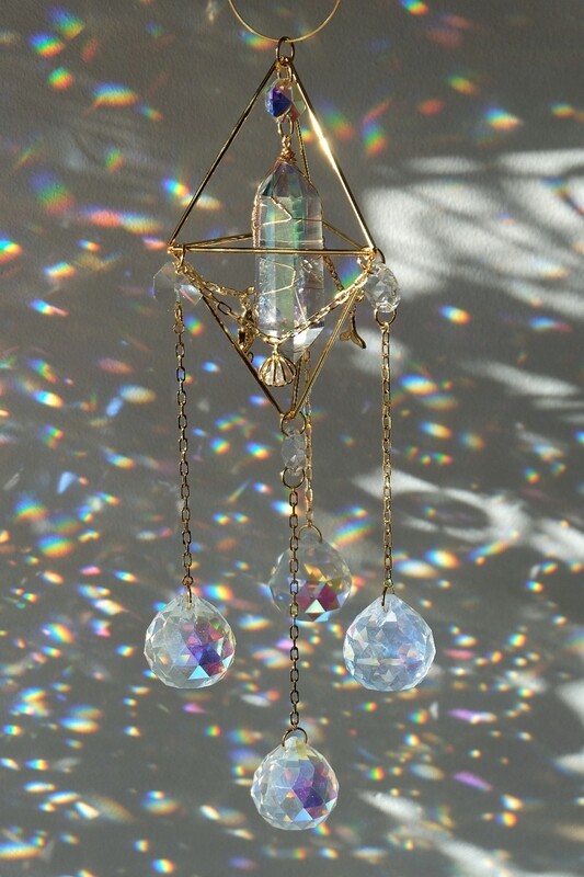 Mermaid aura quartz crystal suncatcher KIANI