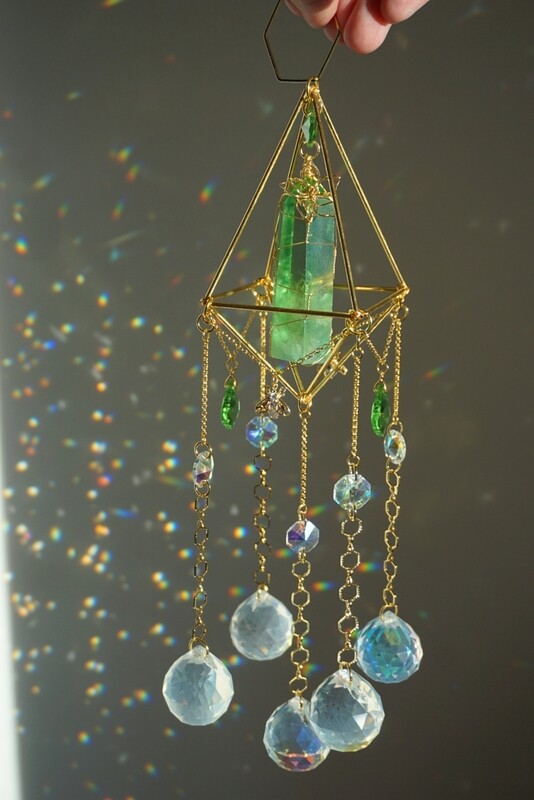 Electroplated clear quartz suncatcher WILLOW