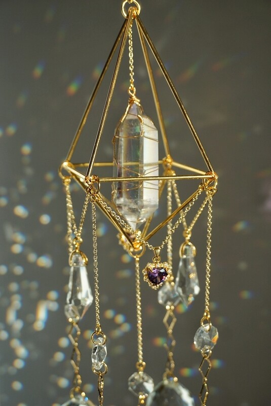 Mermaid aura quartz crystal suncatcher AZAZELA