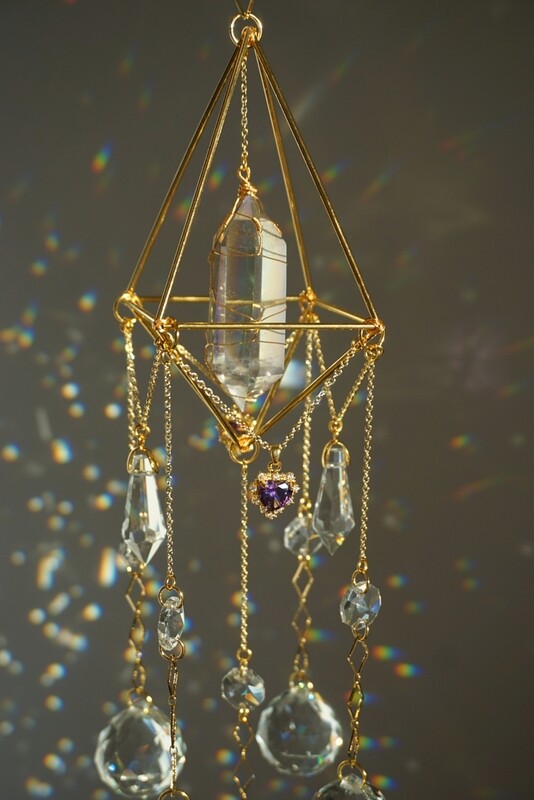 Mermaid aura quartz crystal suncatcher AZAZELA