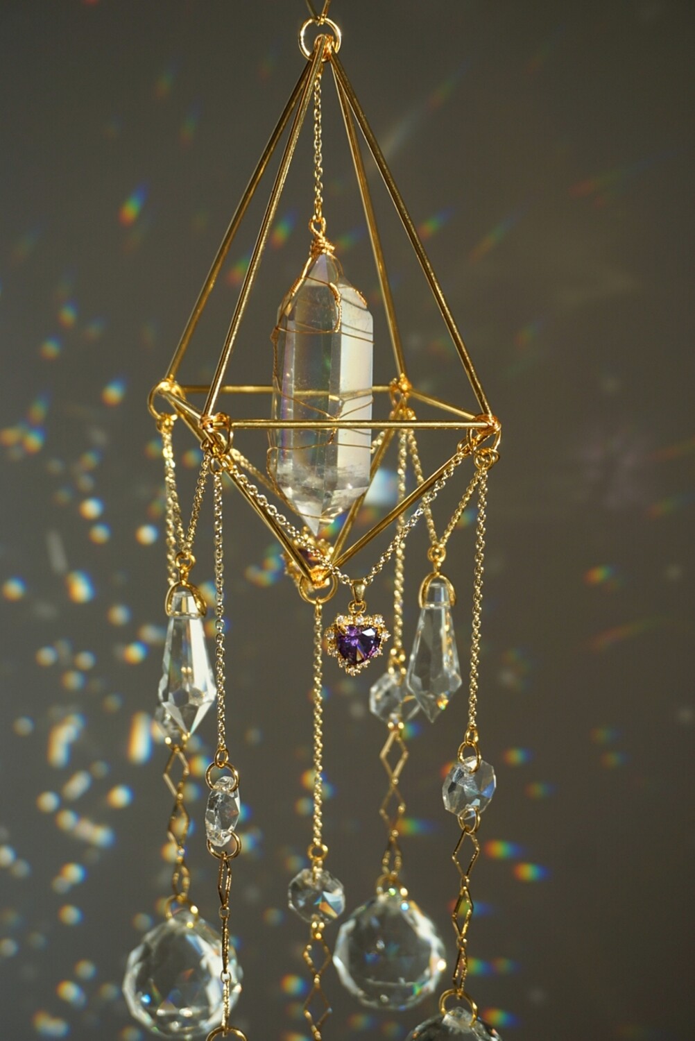 Mermaid aura quartz crystal suncatcher AZAZELA