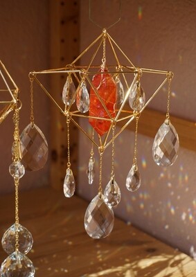 Ruby aura quartz crystal suncatcher COSMIC LEIA