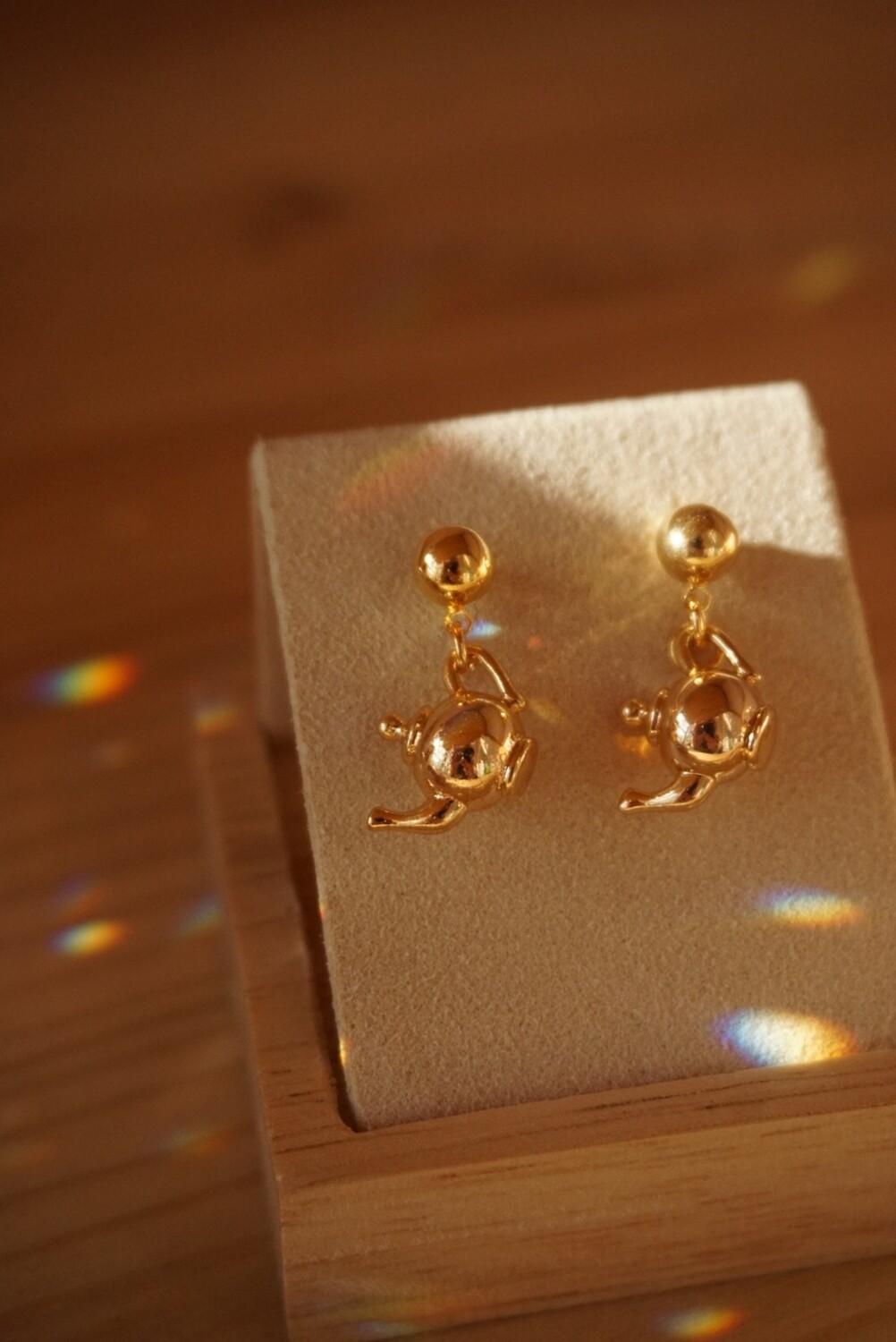 Gold plated earrings TEA CUPS