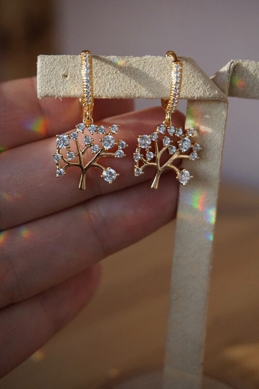 Gold plated earrings TREES