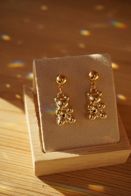 Gold plated earrings TEDDY BEARS