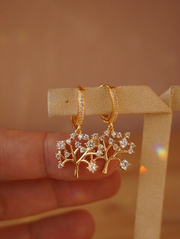 Gold plated earrings TREES