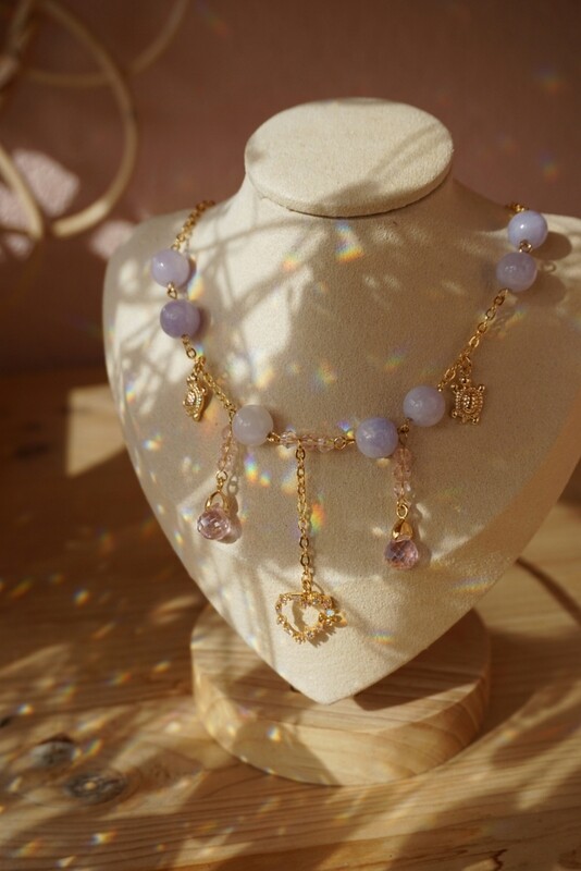 Aquamarine crystal necklace FIFI