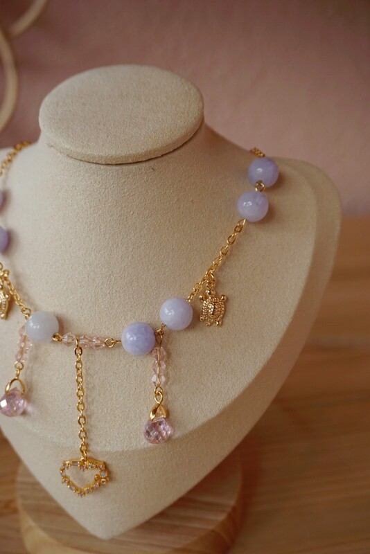 Aquamarine crystal necklace FIFI
