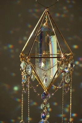 Mermaid aura quartz crystal suncatcher MANDY