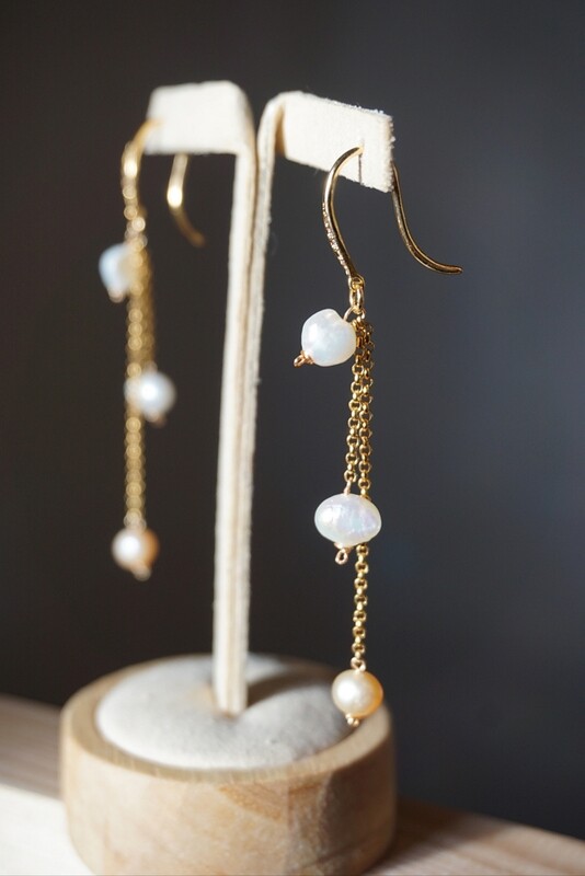 Gold plated pearl earrings MADISON