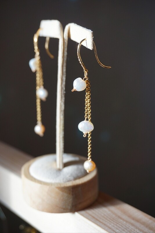 Gold plated pearl earrings MADISON