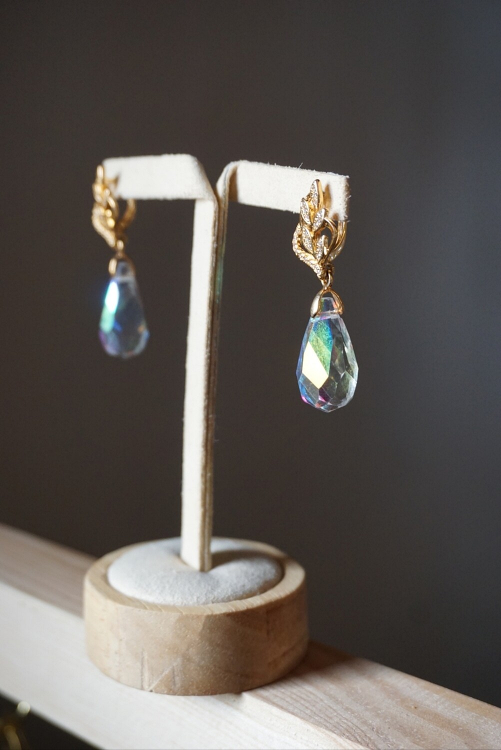 Crystal teardrop gold plated earrings AMANDA