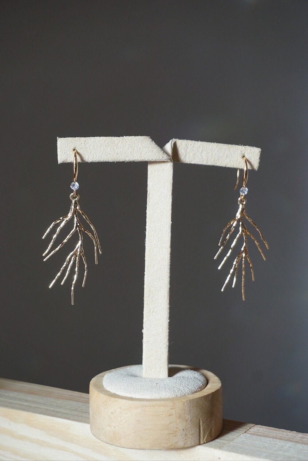 Gold plated leaf earrings DANIELA