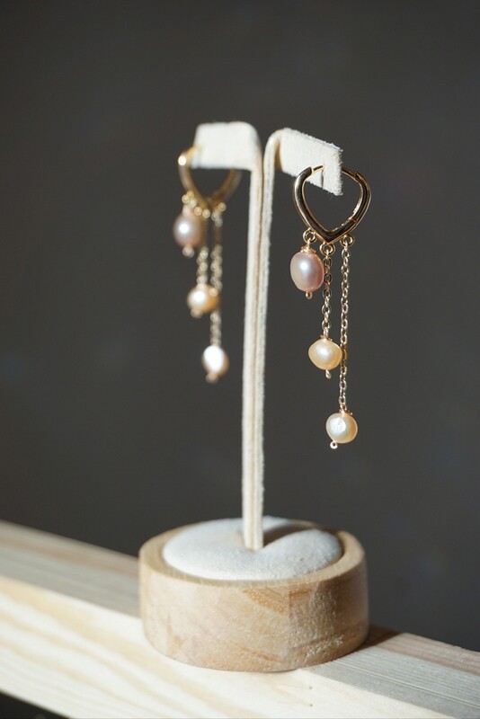 Coral peal hoop earrings ARISTA