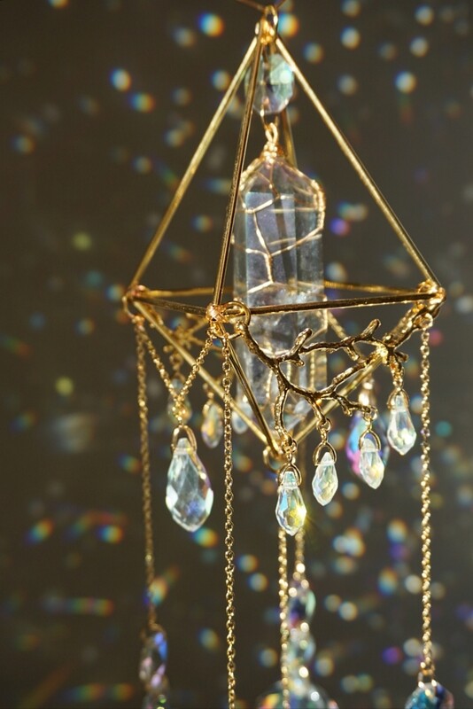 Mermaid aura quartz crystal suncatcher JULIA