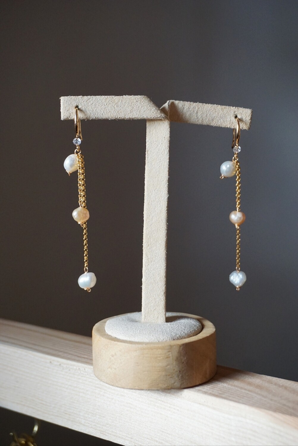 Pearl gold plated earrings SABRINA