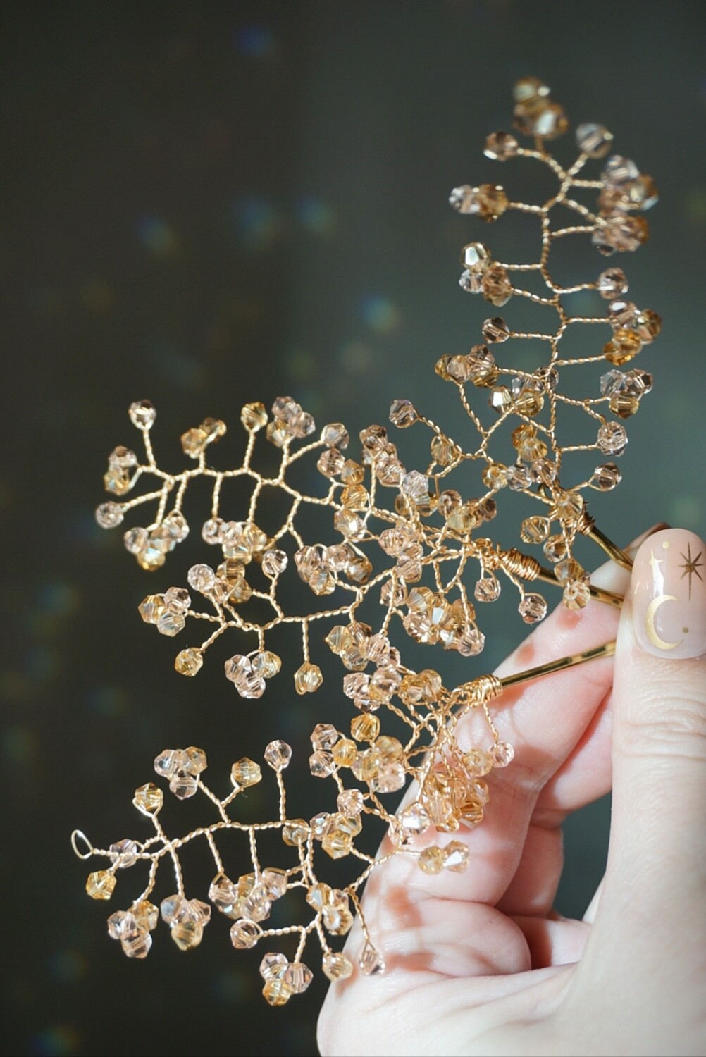Brown crystal hair pins BAIBA