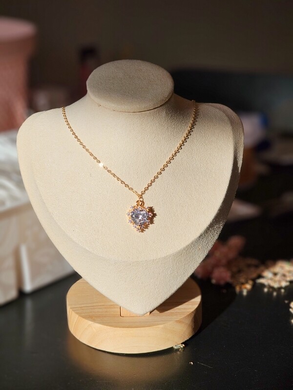 Heart shaped zirconia stone necklace LIANA