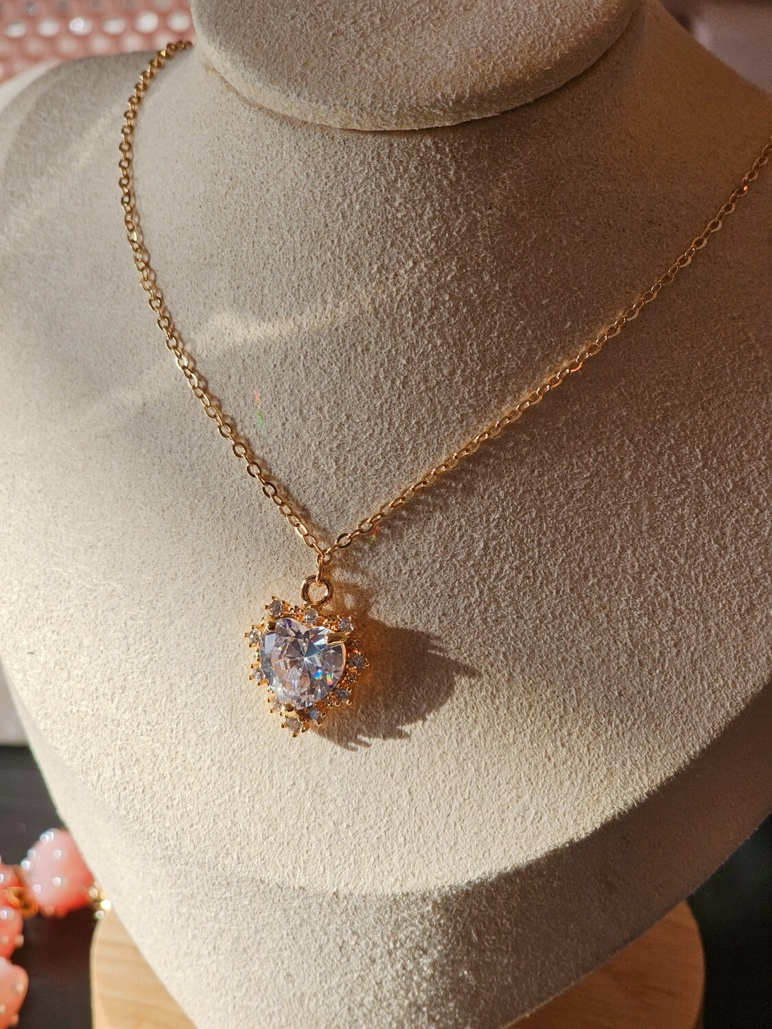 Heart shaped zirconia stone necklace LIANA