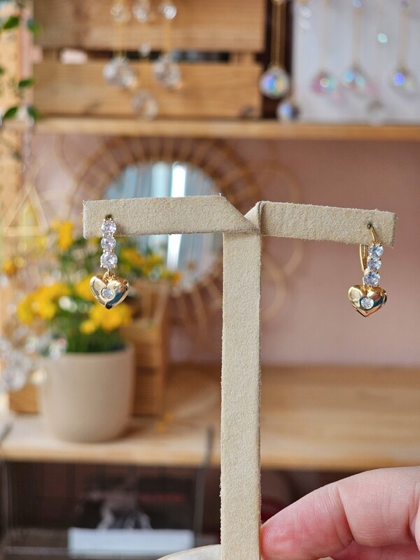 Gold plated zirconia heart earrings JANA