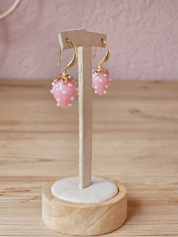 Pink strawberry earrings KATRINA