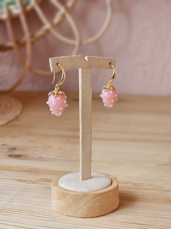 Pink strawberry earrings KATRINA