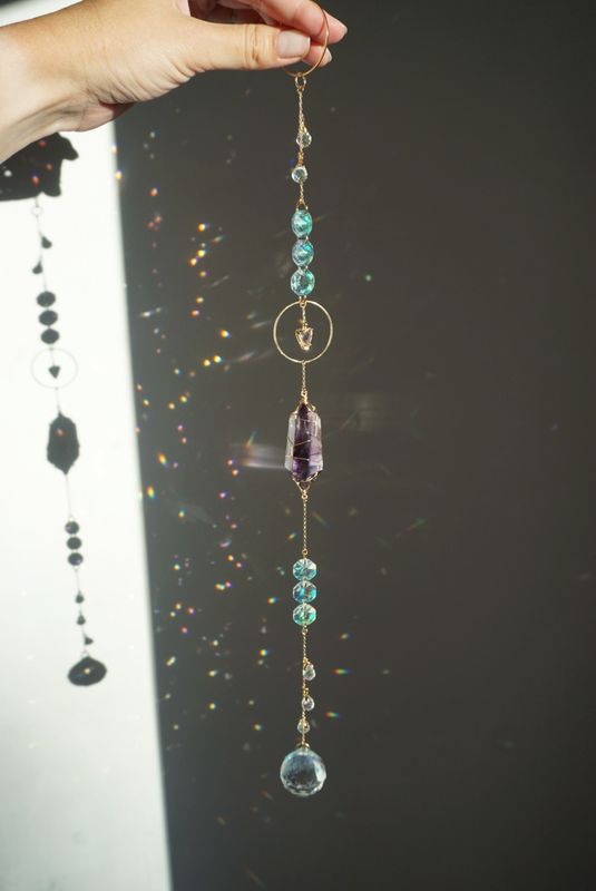 Amethyst crystal suncatcher chain MADELINE