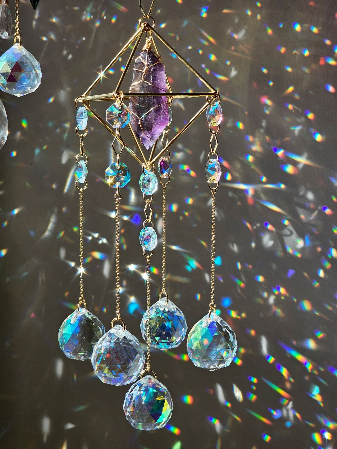 Amethyst crystal suncatcher CHLOE