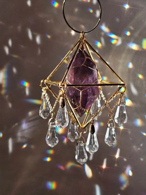 Mini amethyst crystal suncatcher KIRA